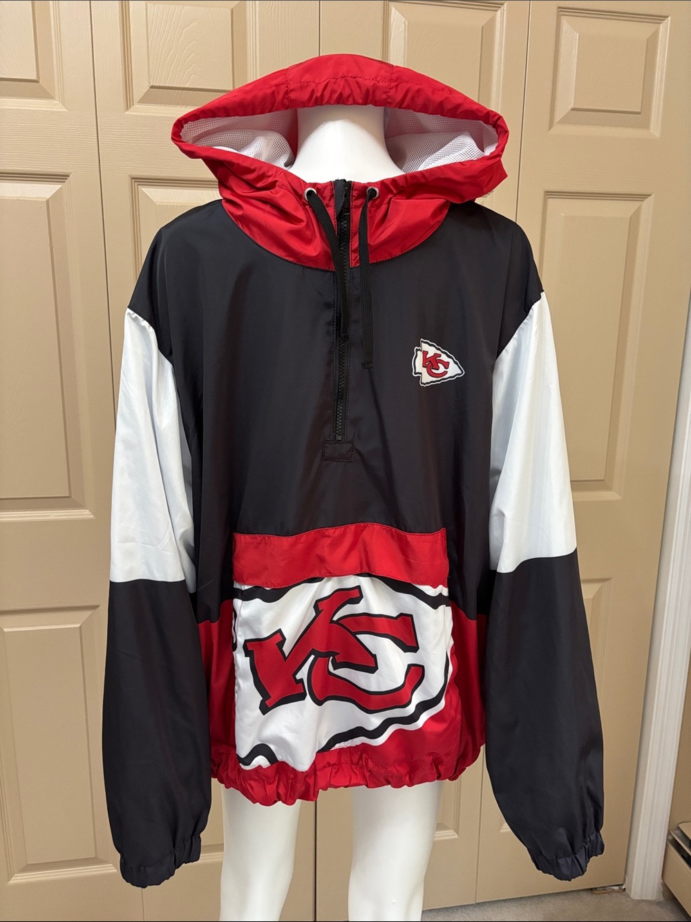 KANSAS CITY CHIEFS 1/4 zip windbreaker